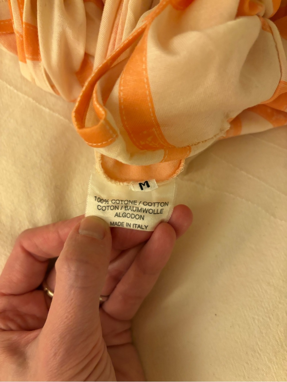 Hermès—Orange Ribbon Striped White Sleeveless Mock Neck Top, M - Picture 12 of 15